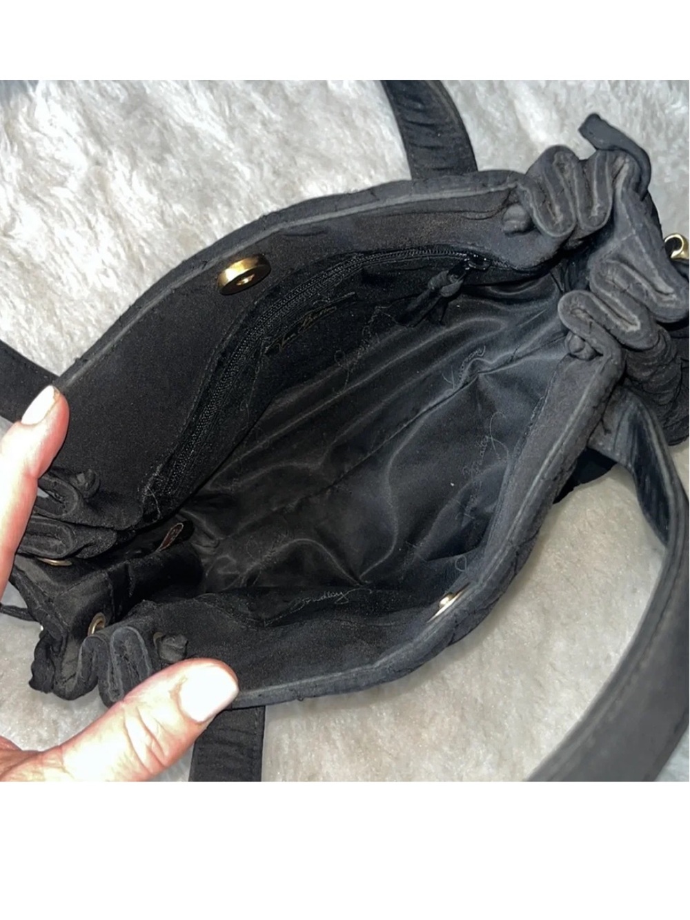 Vera Bradley black diamond quilted mini satchel - Picture 7 of 14